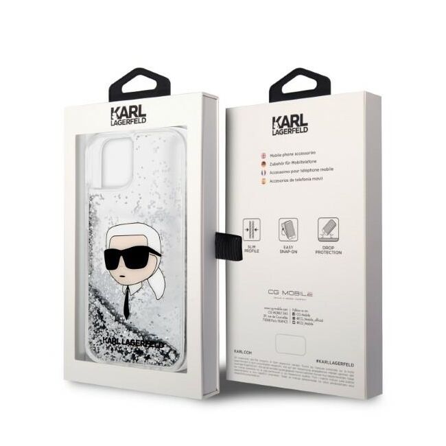 Husa premium pentru  iPhone 15 Plus Karl Lagerfeld superior quality - Alb