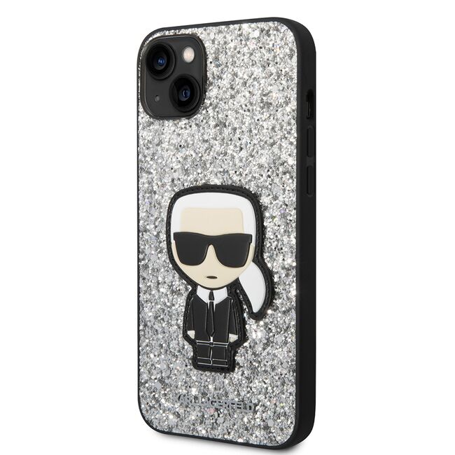 Husa premium pentru  iPhone 15 Plus Karl Lagerfeld superior quality - Argintiu