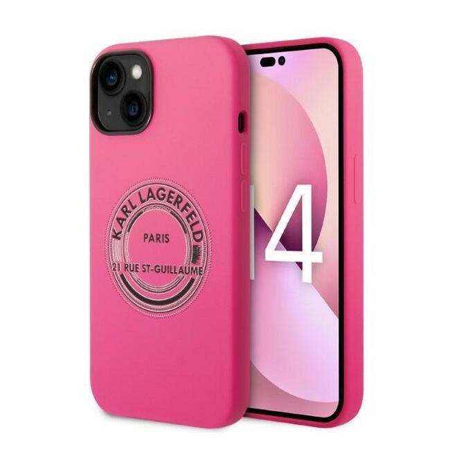 Husa premium pentru  iPhone 15 Plus Karl Lagerfeld superior quality - Fucsia