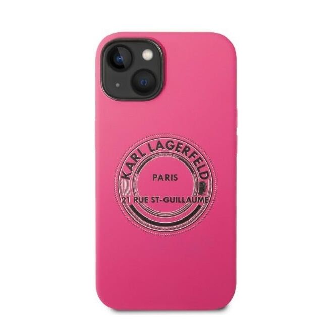 Husa premium pentru  iPhone 15 Plus Karl Lagerfeld superior quality - Fucsia