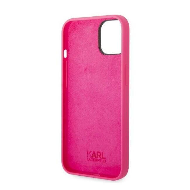 Husa premium pentru  iPhone 15 Plus Karl Lagerfeld superior quality - Fucsia