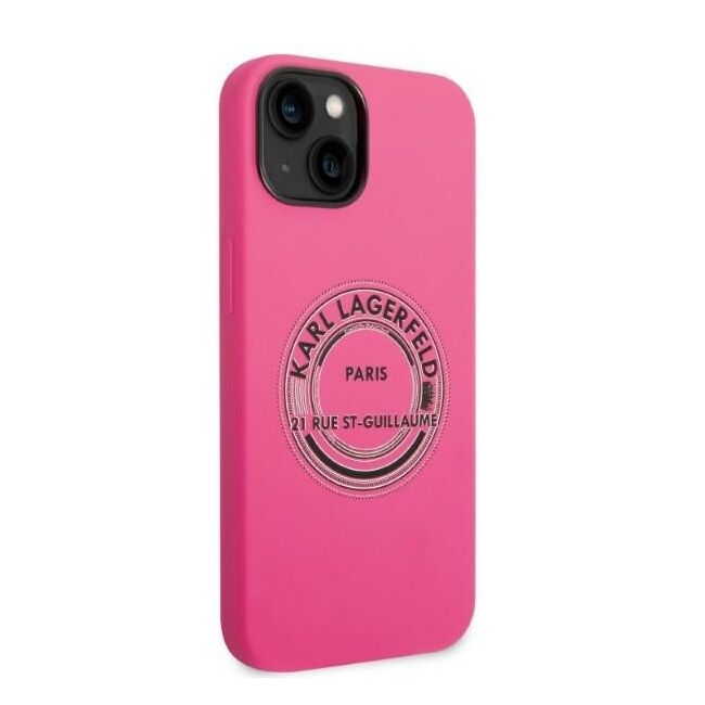 Husa premium pentru  iPhone 15 Plus Karl Lagerfeld superior quality - Fucsia