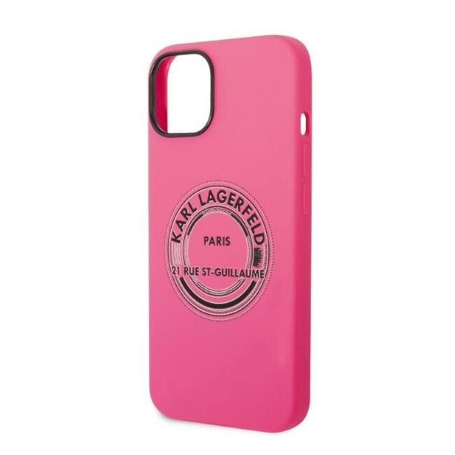 Husa premium pentru  iPhone 15 Plus Karl Lagerfeld superior quality - Fucsia