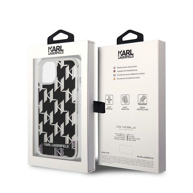 Husa premium pentru  iPhone 15 Plus Karl Lagerfeld superior quality - Gri carbune