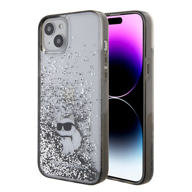 Husa premium pentru  iPhone 15 Plus Karl Lagerfeld superior quality - Gri cenusiu