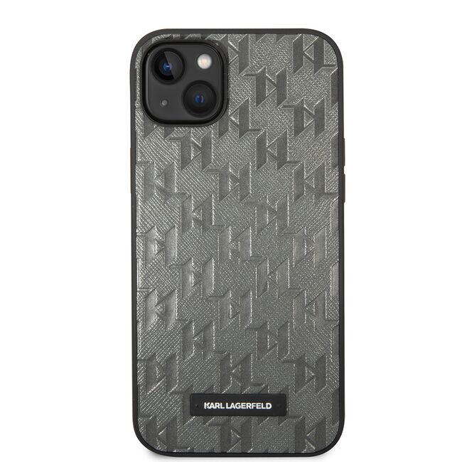 Husa premium pentru  iPhone 15 Plus Karl Lagerfeld superior quality - Gri deschis