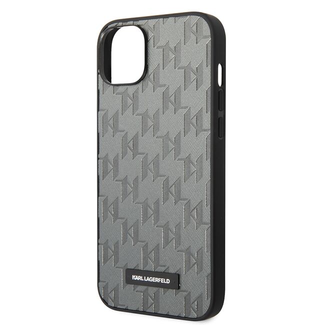 Husa premium pentru  iPhone 15 Plus Karl Lagerfeld superior quality - Gri deschis