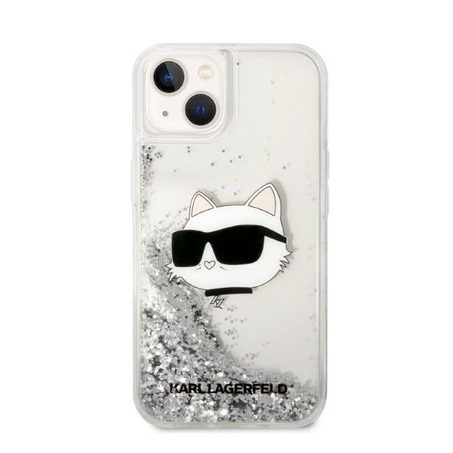 Husa premium pentru  iPhone 15 Plus Karl Lagerfeld superior quality - Gri deschis