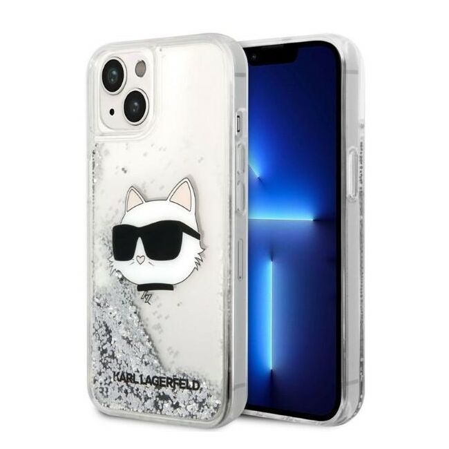 Husa premium pentru  iPhone 15 Plus Karl Lagerfeld superior quality - Gri deschis