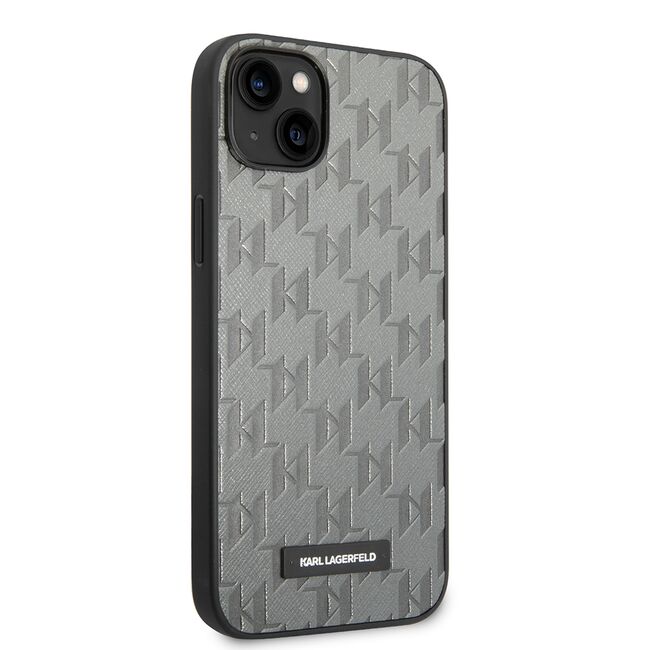 Husa premium pentru  iPhone 15 Plus Karl Lagerfeld superior quality - Gri deschis