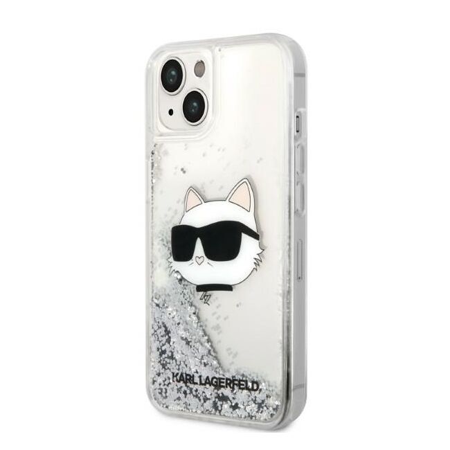Husa premium pentru  iPhone 15 Plus Karl Lagerfeld superior quality - Gri deschis