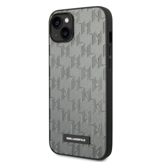 Husa premium pentru  iPhone 15 Plus Karl Lagerfeld superior quality - Gri deschis