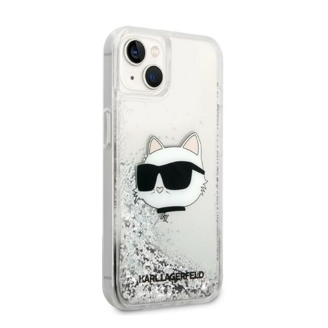 Husa premium pentru  iPhone 15 Plus Karl Lagerfeld superior quality - Gri deschis