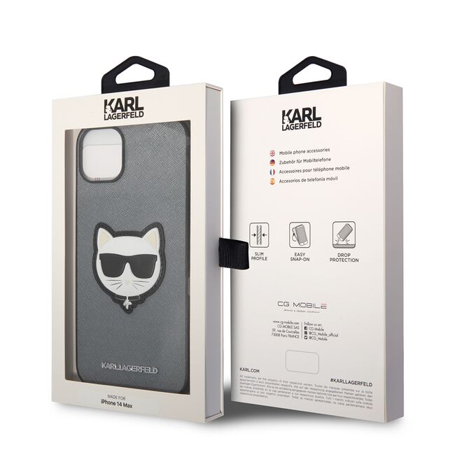 Husa premium pentru  iPhone 15 Plus Karl Lagerfeld superior quality - Gri inchis