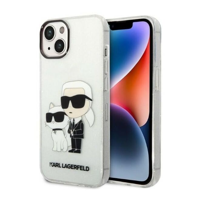 Husa premium pentru  iPhone 15 Plus Karl Lagerfeld superior quality - Gri luciu