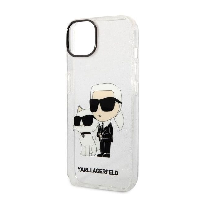 Husa premium pentru  iPhone 15 Plus Karl Lagerfeld superior quality - Gri luciu