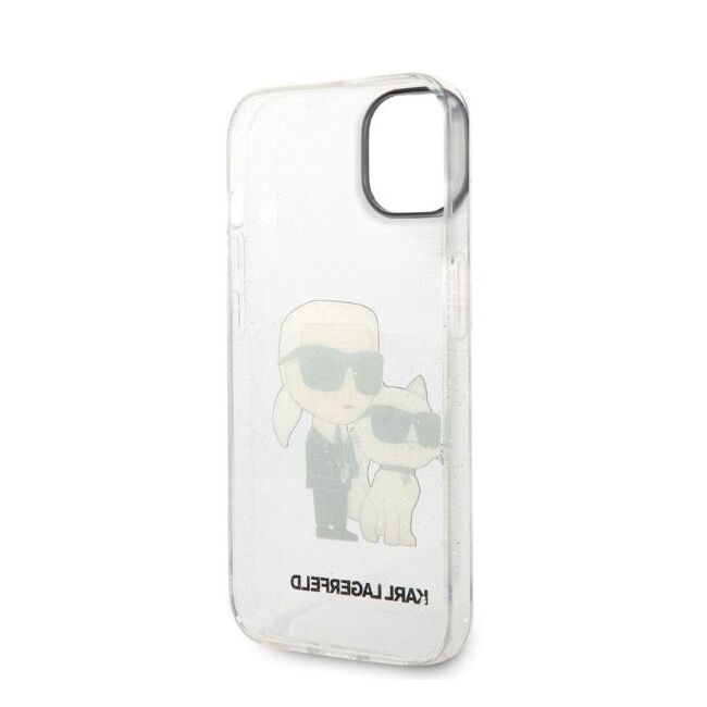 Husa premium pentru  iPhone 15 Plus Karl Lagerfeld superior quality - Gri luciu