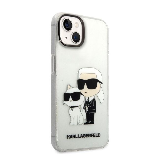 Husa premium pentru  iPhone 15 Plus Karl Lagerfeld superior quality - Gri luciu