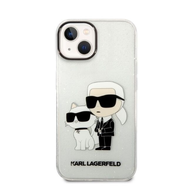 Husa premium pentru  iPhone 15 Plus Karl Lagerfeld superior quality - Gri luciu