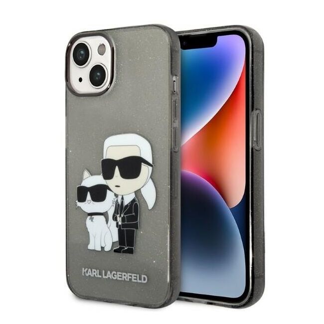 Husa premium pentru  iPhone 15 Plus Karl Lagerfeld superior quality - Gri titan