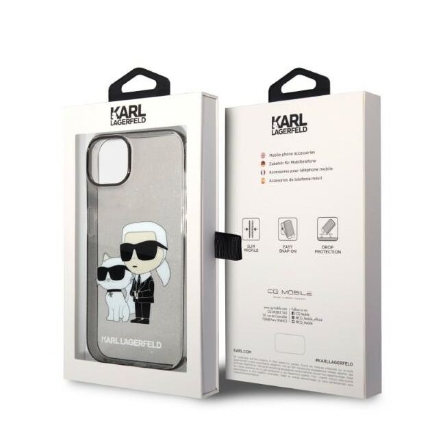 Husa premium pentru  iPhone 15 Plus Karl Lagerfeld superior quality - Gri titan