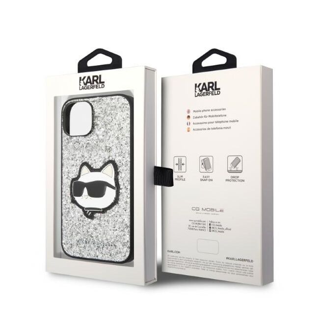 Husa premium pentru  iPhone 15 Plus Karl Lagerfeld superior quality - Gri
