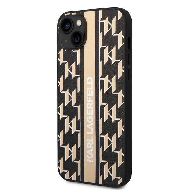 Husa premium pentru  iPhone 15 Plus Karl Lagerfeld superior quality - Maro auriu