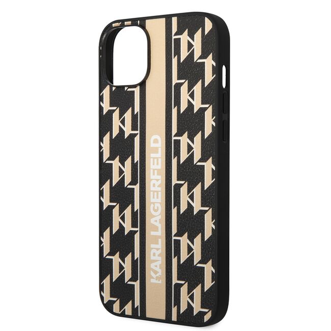 Husa premium pentru  iPhone 15 Plus Karl Lagerfeld superior quality - Maro auriu