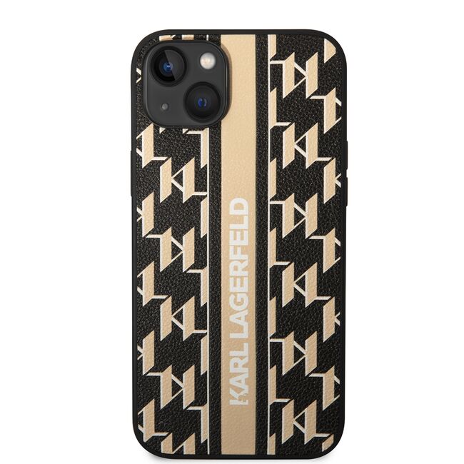 Husa premium pentru  iPhone 15 Plus Karl Lagerfeld superior quality - Maro auriu