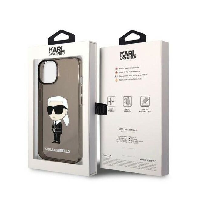 Husa premium pentru  iPhone 15 Plus Karl Lagerfeld superior quality - Maro havana