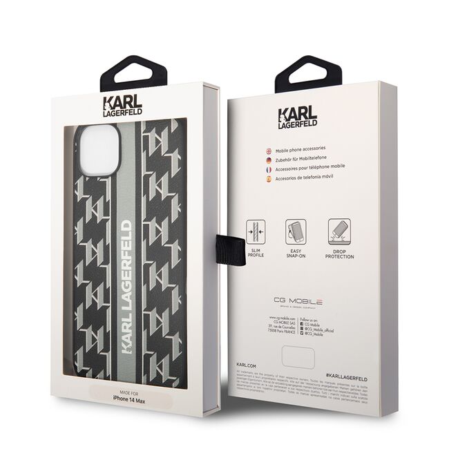 Husa premium pentru  iPhone 15 Plus Karl Lagerfeld superior quality - Maro inchis