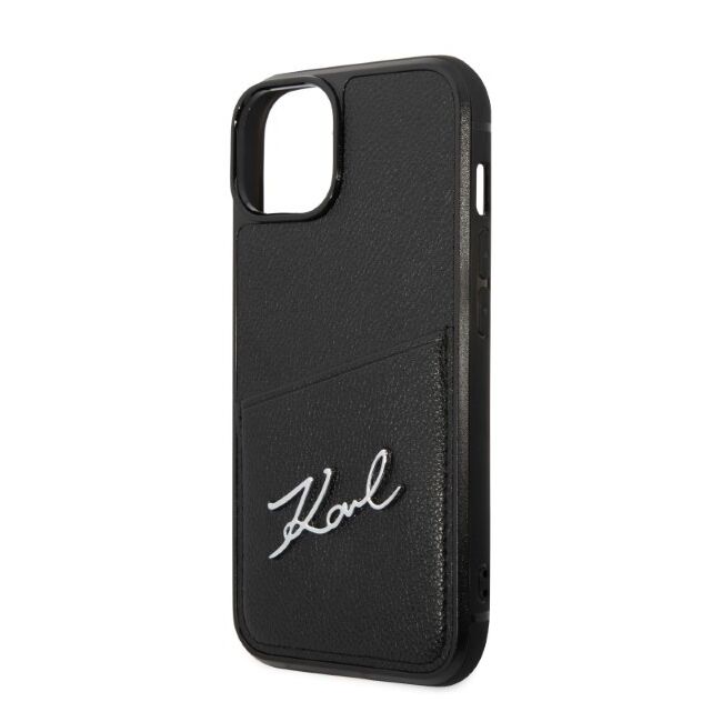 Husa premium pentru  iPhone 15 Plus Karl Lagerfeld superior quality - Negru Tipar