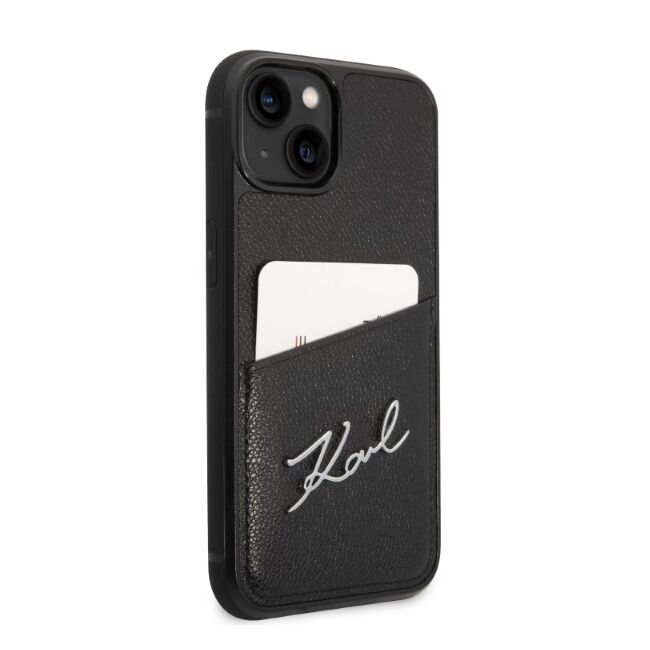 Husa premium pentru  iPhone 15 Plus Karl Lagerfeld superior quality - Negru Tipar