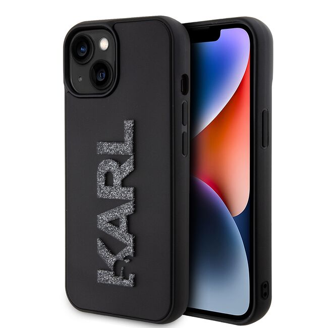 Husa premium pentru  iPhone 15 Plus Karl Lagerfeld superior quality - Negru carbon