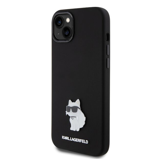 Husa premium pentru  iPhone 15 Plus Karl Lagerfeld superior quality - Negru denim