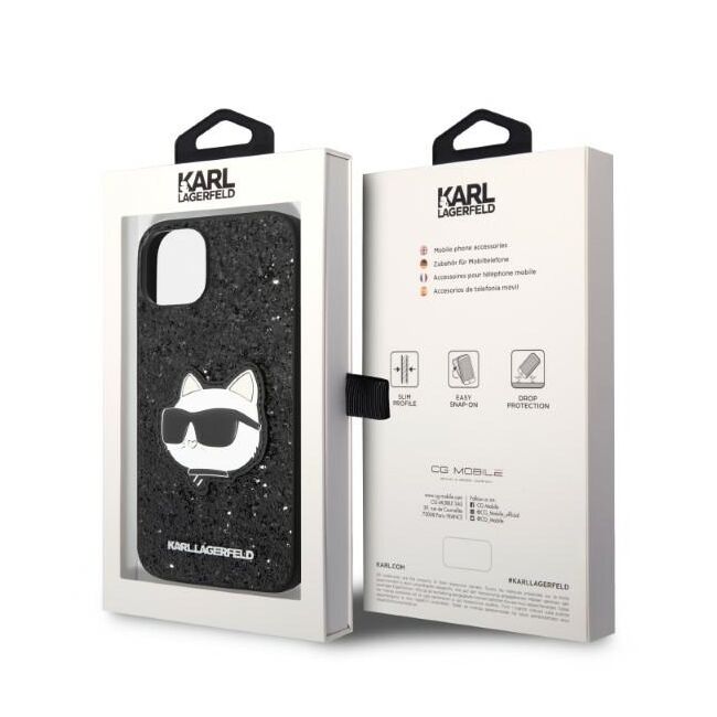 Husa premium pentru  iPhone 15 Plus Karl Lagerfeld superior quality - Negru denim