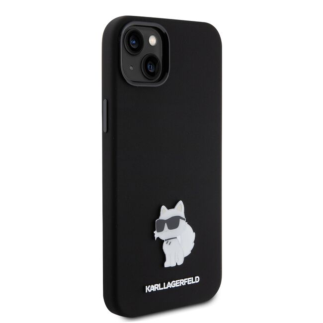 Husa premium pentru  iPhone 15 Plus Karl Lagerfeld superior quality - Negru denim