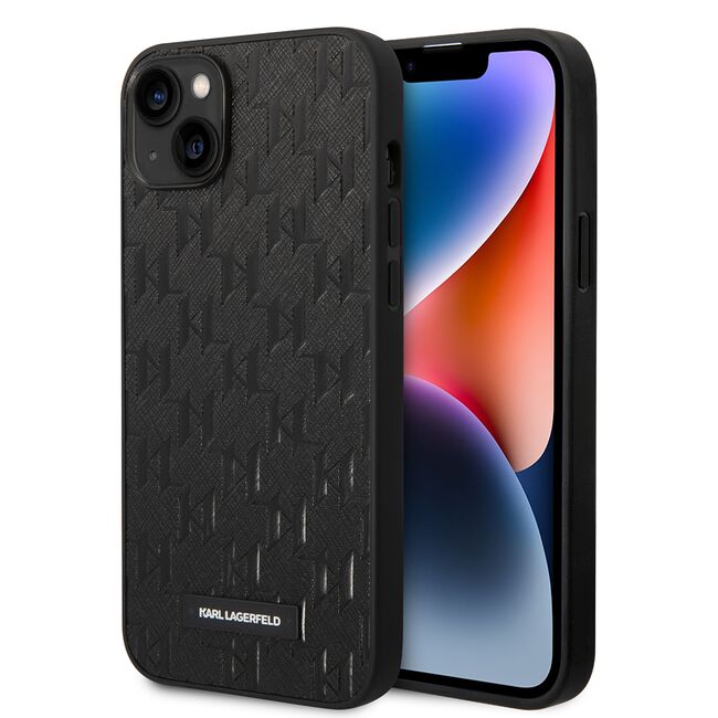 Husa premium pentru  iPhone 15 Plus Karl Lagerfeld superior quality - Negru electric