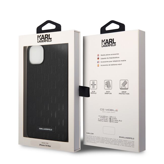 Husa premium pentru  iPhone 15 Plus Karl Lagerfeld superior quality - Negru electric