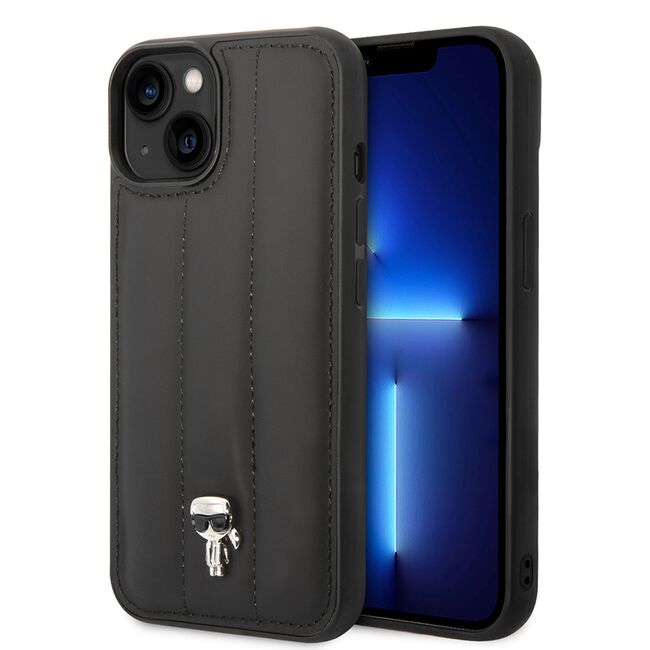 Husa premium pentru  iPhone 15 Plus Karl Lagerfeld superior quality - Negru gri