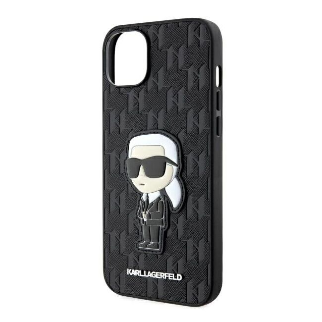 Husa premium pentru  iPhone 15 Plus Karl Lagerfeld superior quality - Negru havana