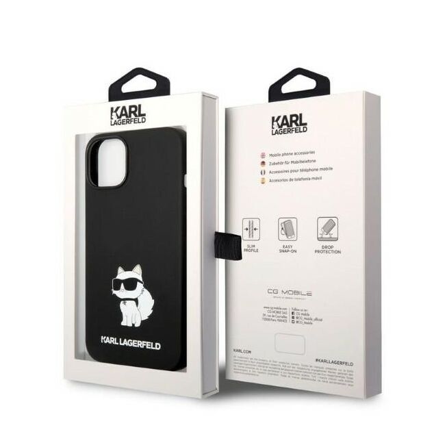 Husa premium pentru  iPhone 15 Plus Karl Lagerfeld superior quality - Negru havana