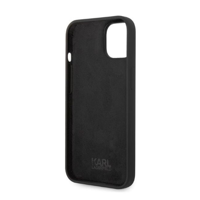 Husa premium pentru  iPhone 15 Plus Karl Lagerfeld superior quality - Negru havana