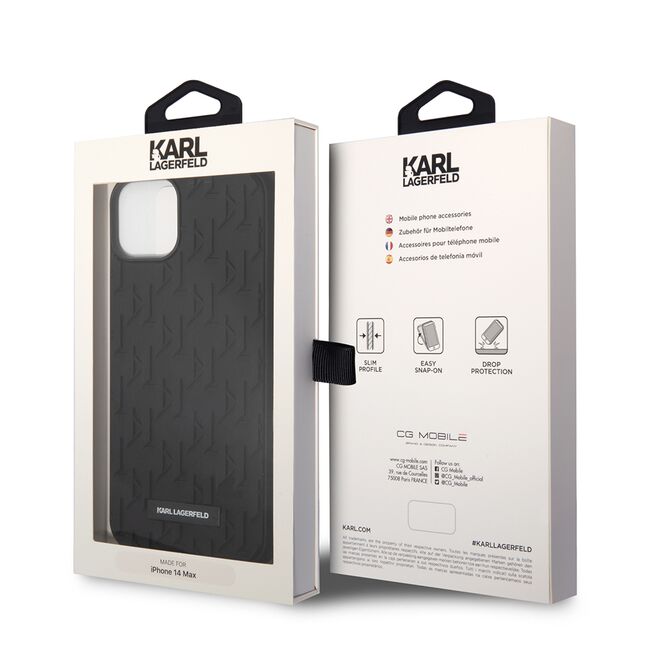 Husa premium pentru  iPhone 15 Plus Karl Lagerfeld superior quality - Negru havana