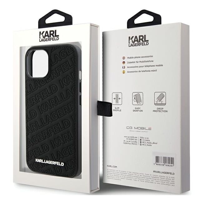 Husa premium pentru  iPhone 15 Plus Karl Lagerfeld superior quality - Negru intens