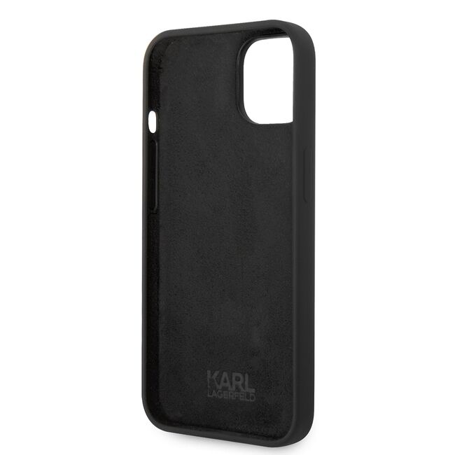 Husa premium pentru  iPhone 15 Plus Karl Lagerfeld superior quality - Negru print