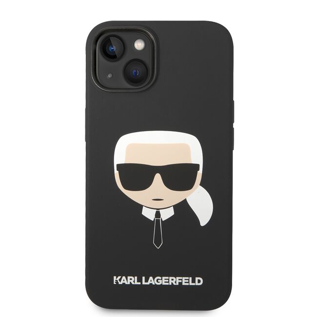 Husa premium pentru  iPhone 15 Plus Karl Lagerfeld superior quality - Negru print