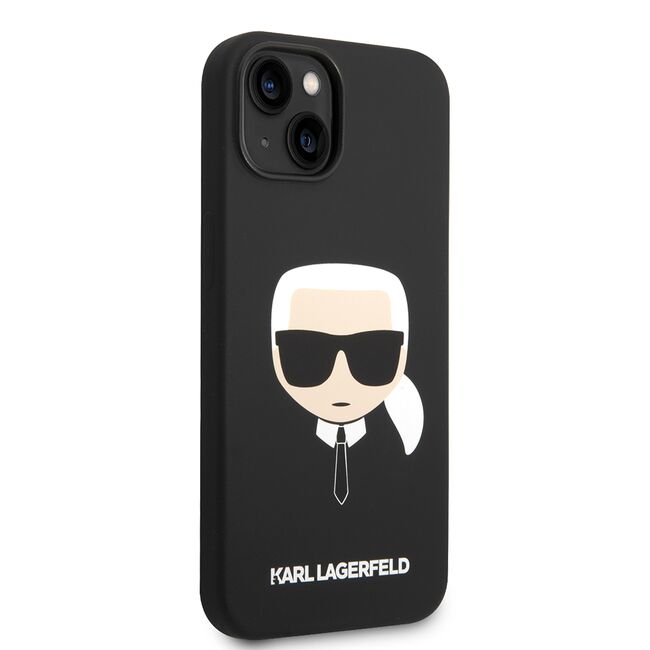 Husa premium pentru  iPhone 15 Plus Karl Lagerfeld superior quality - Negru print