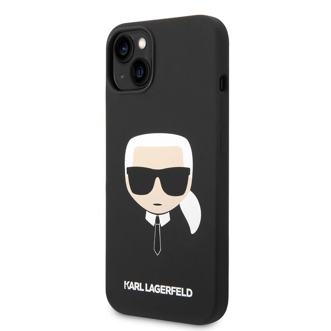 Husa premium pentru  iPhone 15 Plus Karl Lagerfeld superior quality - Negru print