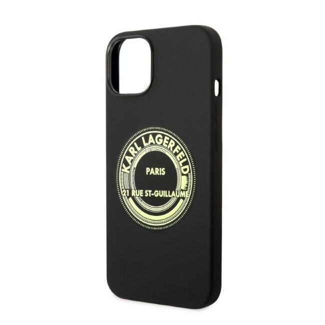 Husa premium pentru  iPhone 15 Plus Karl Lagerfeld superior quality - Negru print